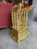 Ngai thờ cửu huyền thất tổ bằng đồng vàng nền đỏ | ngai thờ gia tiên đầy đủ kích thước