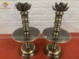 Bộ ngũ sự rồng bằng đồng hun giả cổ nến trơn cao 40cm