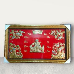Tranh Mừng Thọ Bà đồng vàng kích thước 70cm x 110cm - Đồng Đông Sơn