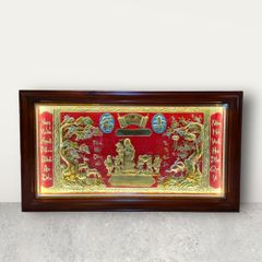Tranh Mừng Thọ Ông đồng vàng kích thước 77cm x 134cm - Đồng Đông Sơn