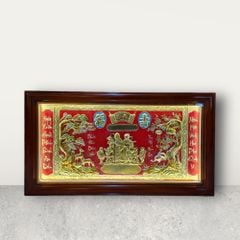 Tranh Mừng Thọ Ông Bà đồng vàng kích thước 77cm x 134cm - Đồng Đông Sơn