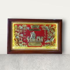 Tranh Mừng Thọ Ông đồng vàng kích thước 73cm x 115cm - Đồng Đông Sơn