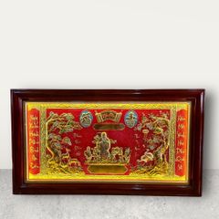 Tranh Mừng Thọ Ông đồng vàng kích thước 80cm x 159cm - Đồng Đông Sơn