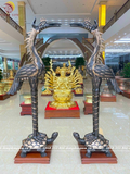 Đôi hạc thờ đồng đỏ cao 197cm màu phớt nỉ