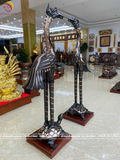 Đôi hạc thờ đồng đỏ cao 197cm màu phớt nỉ