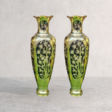 Đôi lục bình gò bằng đồng cattut chạm tứ quý cao 90cm - Lục bình cỡ lớn