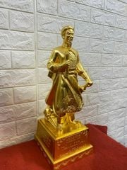 Tượng Trần Quốc Tuấn bằng đồng thếp vàng cao 50cm  - Tượng đồng trang trí