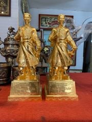 Tượng Trần Hưng Đạo dát vàng 14k  | Tượng Trần Quốc Tuấn cao 50cm
