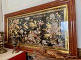 Tranh cửu ngư quần hội bằng đồng đỏ dát vàng