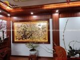 Tranh đồng cội nguồn quê hương dát vàng nền xước Khổ lớn KT 255*155cm