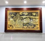 Tranh cội nguồn quê hương bằng đồng KT 217x117cm - Thúc nổi hàng VIP