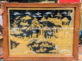 Tranh vinh quy bái tổ đồng mạ vàng 24K dát bạc kích thước 1m95 x 1m55