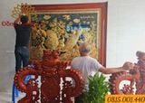 Tranh ngọc đường phú quý bằng đồng nền đen dát vàng 14k | tranh phòng khách sang trọng KT 255x155cm