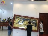 Tranh thuận buồm xuôi gió dát vàng KT 230x120cm - Tranh thuyền buồm treo phòng khách