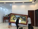 Tranh thuận buồm xuôi gió dát vàng KT 230x120cm - Tranh thuyền buồm treo phòng khách
