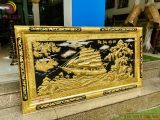 Tranh thuận buồm xuôi gió khung đồng dát vàng 14K KT 230x120cm