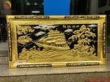 Tranh thuận buồm xuôi gió khung đồng dát vàng 14K KT 230x120cm