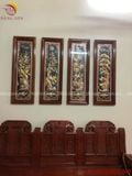 Tranh tứ quý đồng đỏ khảm tam khí | tranh tứ quý  KT 120x40cm