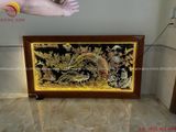 Tranh Vinh hoa phú quý bằng đồng dát vàng bạc  KT 197x107cm