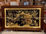 Tranh Vinh hoa phú quý bằng đồng dát vàng KT 250x150cm