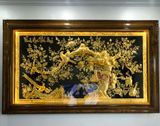 Tranh Vinh hoa phú quý bằng đồng dát vàng KT 250x150cm