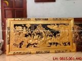 Tranh vinh quy bái tổ khung đồng dát vàng  KT 230x120cm