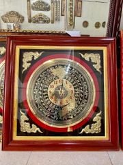 Tranh trống đồng hồ trống đồng KT 90x90cm - tranh đồng hồ quà tặng