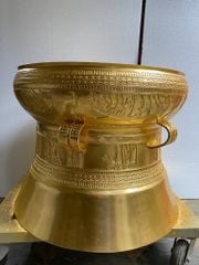 Quả trống ngọc lũ đúc đồng đỏ đường kính 60cm dát vàng 24k - Trống đồng Ngọc Lũ đúc chìm