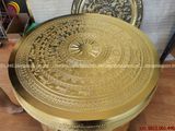 Trống đồng đông sơn chạm chìm dát vàng 24k | trống đồng dát vàng