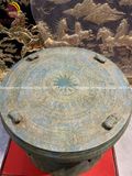 Quả trống ngọc lũ đúc đồng đỏ đường kính 60cm có cóc giả cổ - Trống đồng Ngọc Lũ đúc nổi