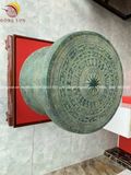 Quả trống ngọc lũ đúc đồng đỏ đường kính 36cm có cóc giả cổ - Trống đồng Ngọc Lũ đúc nổi