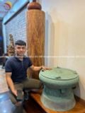 Quả trống đúc đồng đỏ đường kính 60cm có cóc giả cổ - Trống đồng Ngọc Lũ đúc nổi