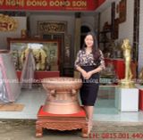 Trống đồng đông sơn đồng đỏ mộc chạm chìm hoạ tiết Ngọc Lũ | trống đồng ngọc lũ đường kính 50cm