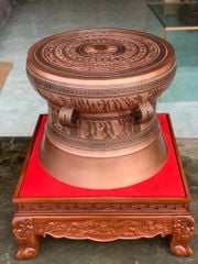 Quả trống ngọc lũ đúc đồng đỏ đường kính 60cm - Trống đồng Ngọc Lũ đúc nổi