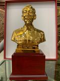 Tượng Bác Hồ bán thân bằng đồng dát vàng 24K cao 15cm