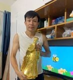 Tượng Gia Cát Lượng bằng đồng vàng mạ vàng 24K cao 50cm