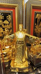 Tượng Gia Cát Lượng bằng đồng vàng mạ vàng 24K cao 45cm
