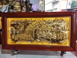 Tranh Vinh Quy Bái Tổ đồng vàng dát vàng bạc KT 155x80cm - Tranh làm quà tặng