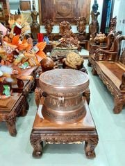 Quả trống ngọc lũ đúc đồng đỏ đường kính 50cm mẫu in theo yêu cầu - Trống đồng Ngọc Lũ đúc nổi