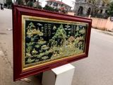 Tranh Đồng Quê đồng vàng làm màu kích thước 120cm x 230cm