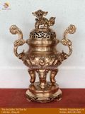 Tam sự hạc đồng đỏ 60cm Song Long Chầu Mặt Nguyệt