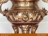 Tam sự hạc đồng đỏ 60cm Song Long Chầu Mặt Nguyệt