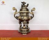 Bộ ngũ sự bằng đồng hun công nghệ họa tiết Sòi 60cm