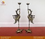 Bộ ngũ sự bằng đồng hun công nghệ họa tiết Rồng chữ Việt cao 60cm