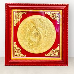 Tranh trống đồng bằng đồng vàng gò dát vàng KT 90x90cm mẫu 1