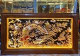 Tranh Vinh hoa phú quý bằng đồng đỏ dát vàng KT 230x120cm