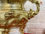 Bộ ngũ sự đồng cát tút hoạ tiết Rồng cao 65cm