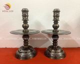 Tam sự nến song long chầu nguyệt đồng đỏ khảm ngũ sắc cao 50cm - bộ đồ thờ cúng
