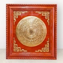 Tranh trống đồng bằng đồng vàng gò dát vàng KT 60x60cm