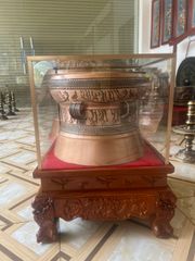 Quả trống ngọc lũ đúc đồng đỏ đường kính 36cm - Trống đồng Ngọc Lũ đúc nổi